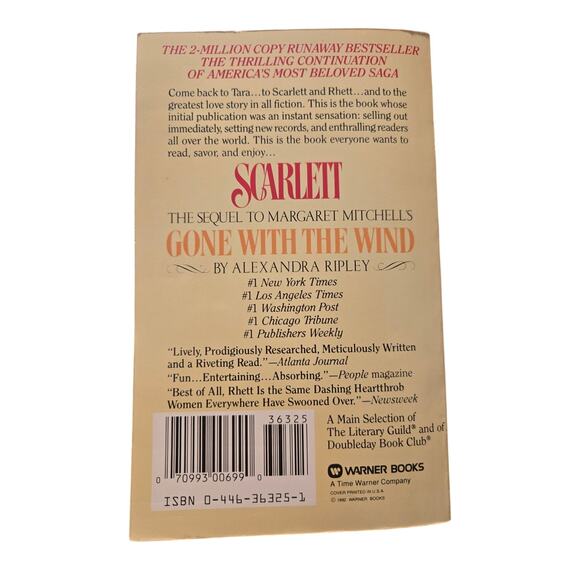 Alexandra Ripley SCARLETT Sequel to Gone with the Wind Warner Books 0446363251 - Picture 7 of 7